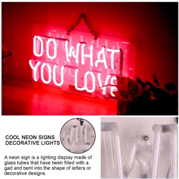 REAL NEON Do What You Love Window/Dorm/Cafe/Party/Porch/Room Decor/Night Light - Picture 5 of 9